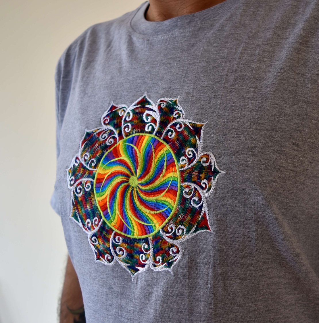 Rainbow Sun Embroidery T-shirt