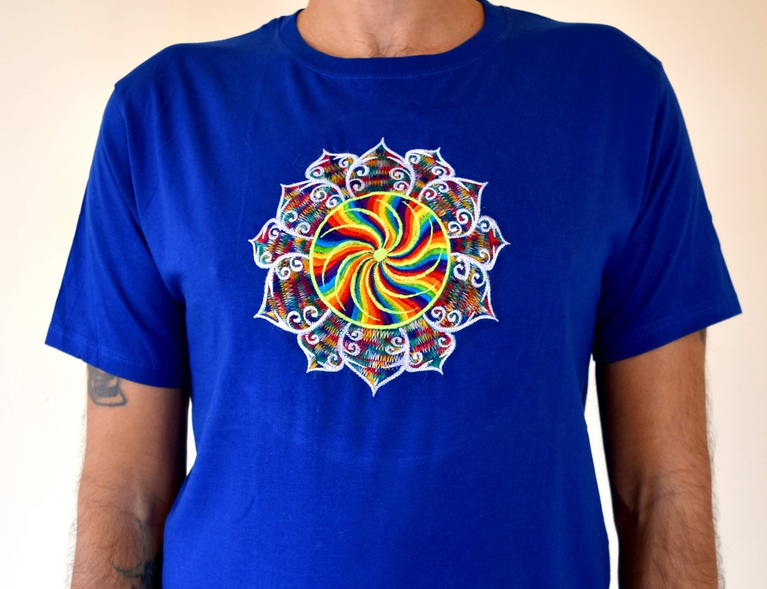 Rainbow Sun Embroidery T-shirt
