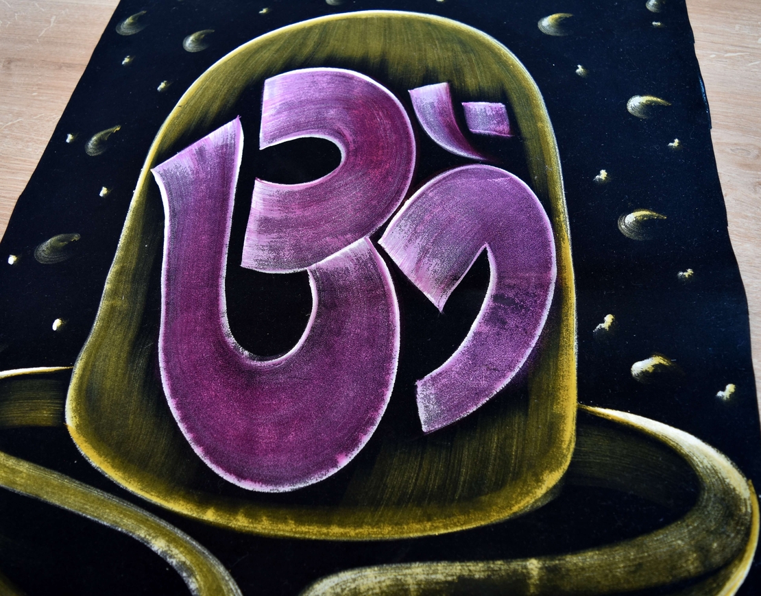 Hand Painted on black canvas 