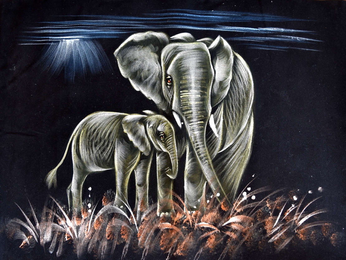 Hand Painted on black canvas 