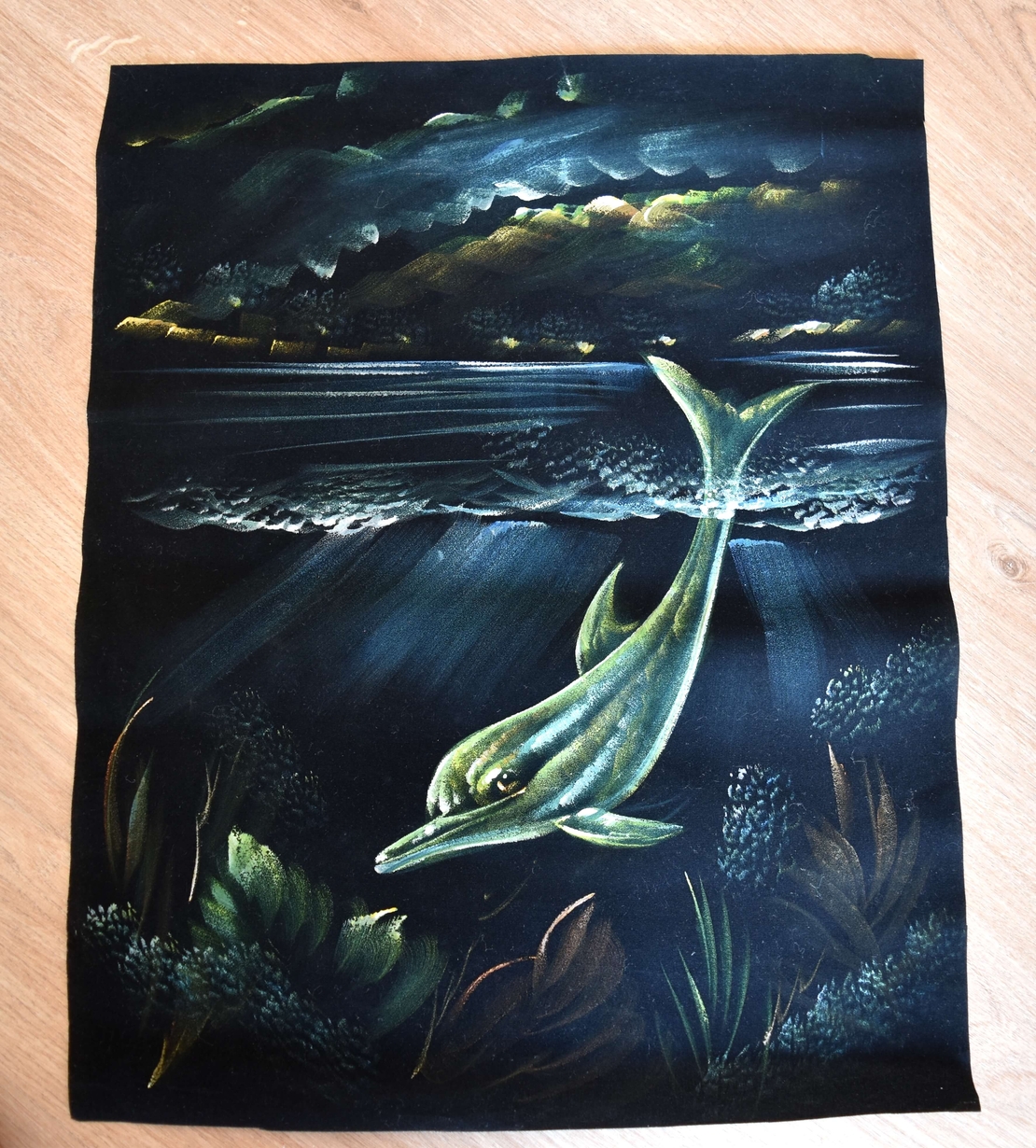 Hand Painted on black canvas 