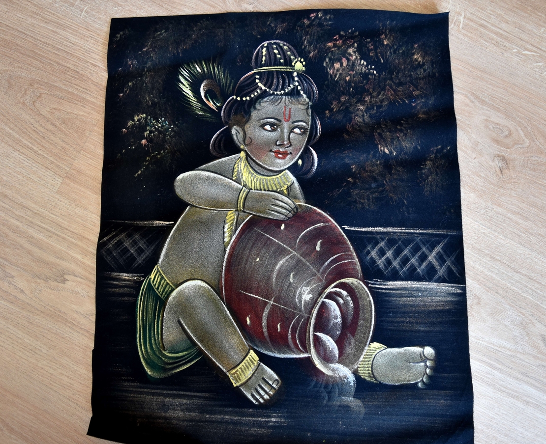 Hand Painted on black canvas 