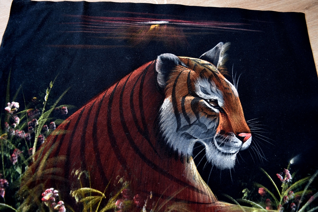 Hand Painted on black canvas 