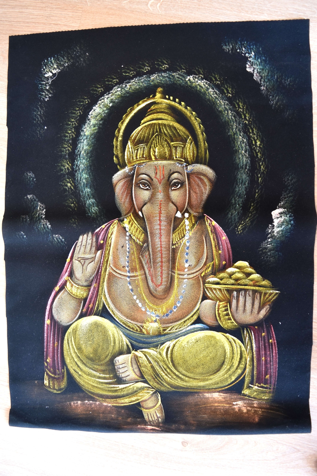 Hand Painted on black canvas 