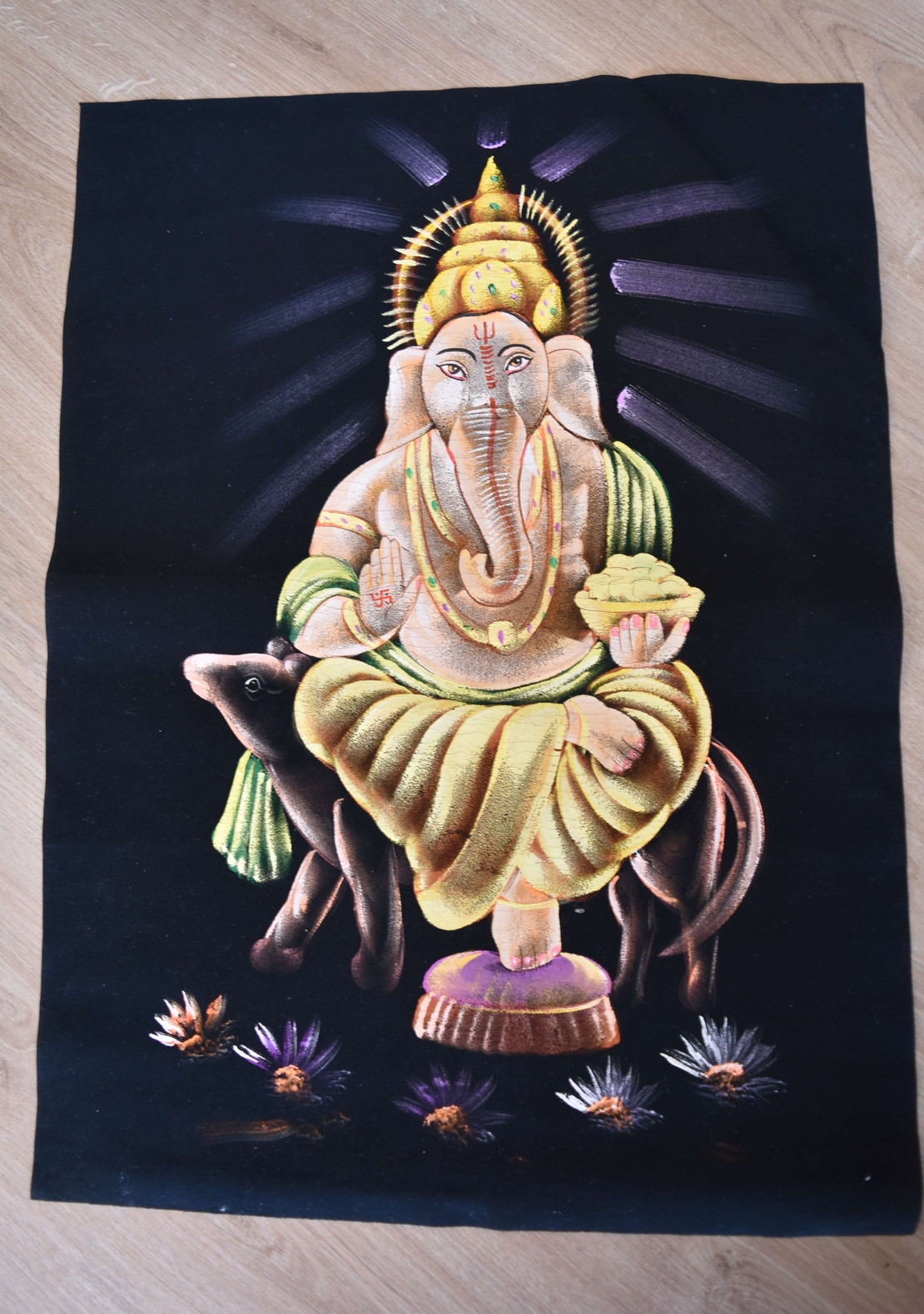 Hand Painted on black canvas 