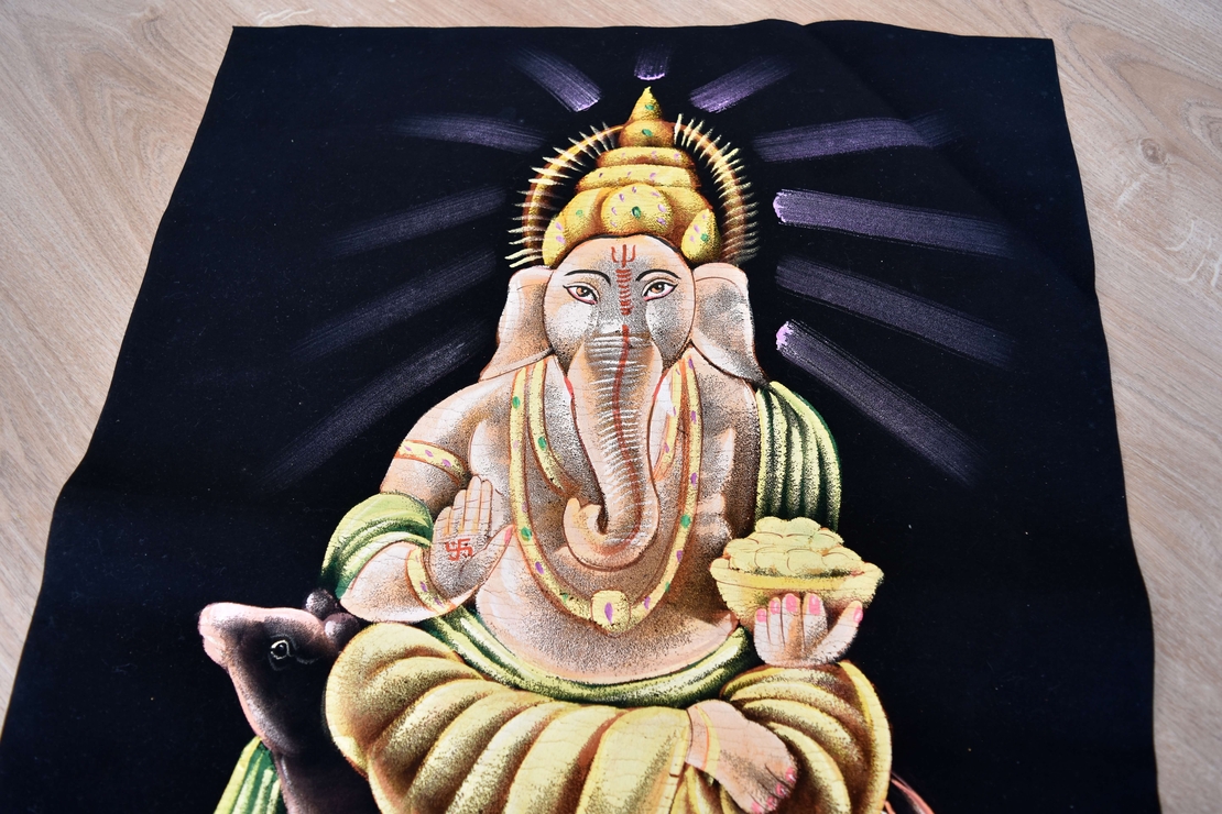 Hand Painted on black canvas 