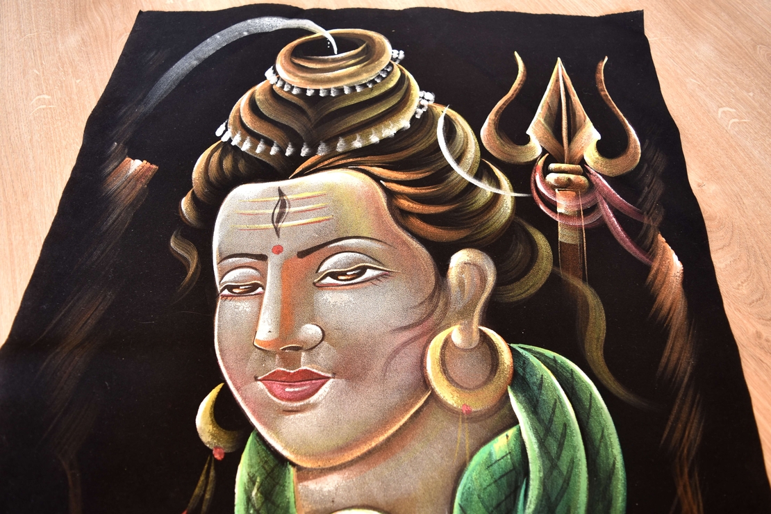 Hand Painted on black canvas 