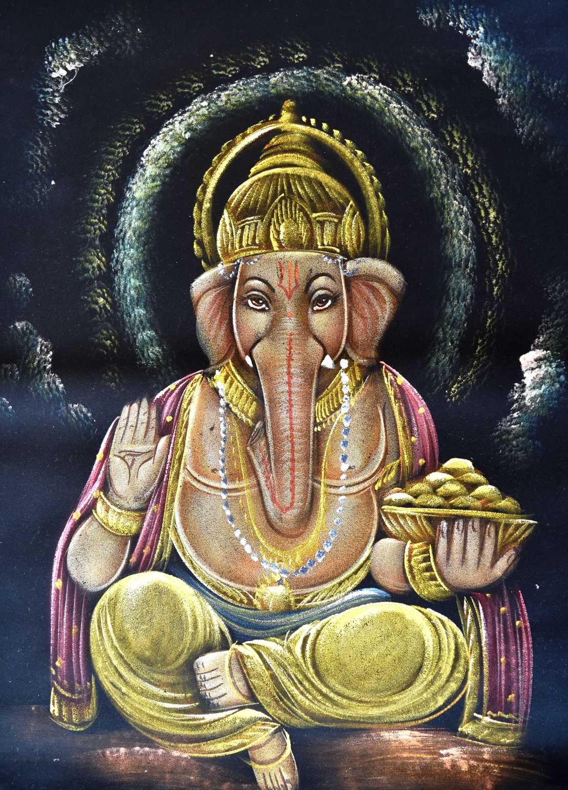 Hand Painted on black canvas 