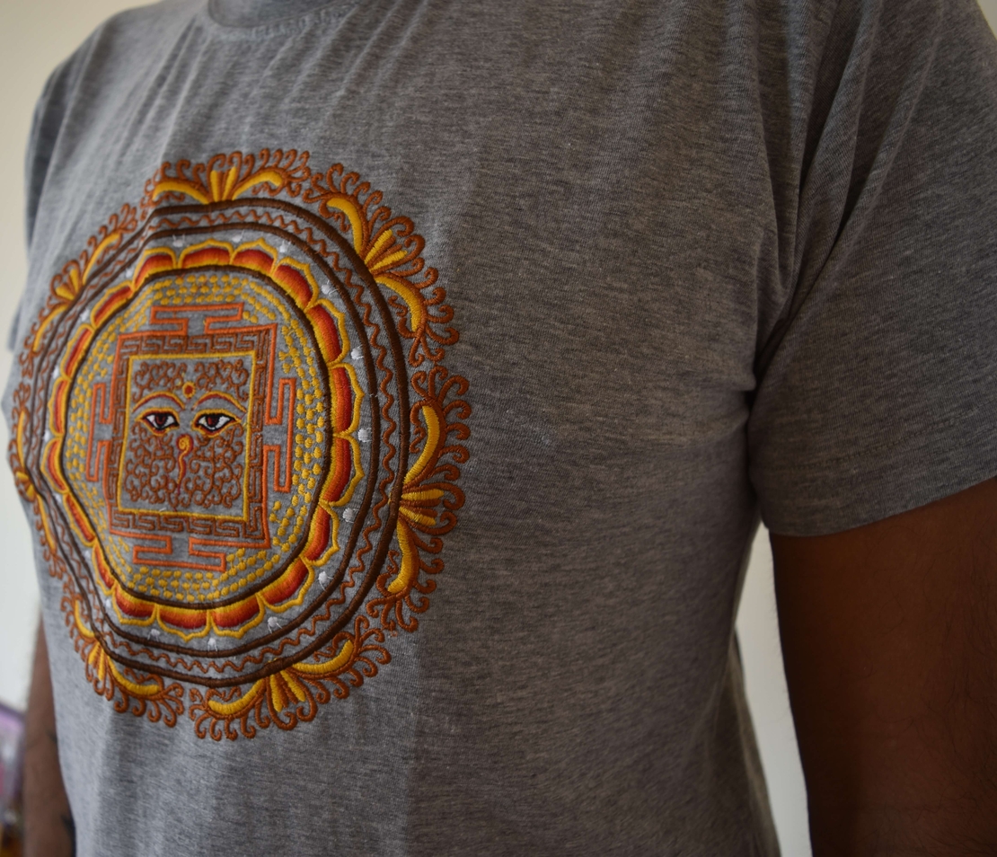 Eyes of Buddha Handmade Embroidery T-shirt
