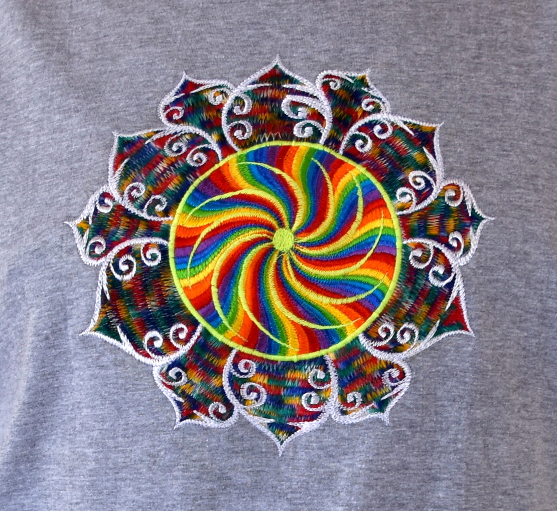 Rainbow Sun Embroidery T-shirt