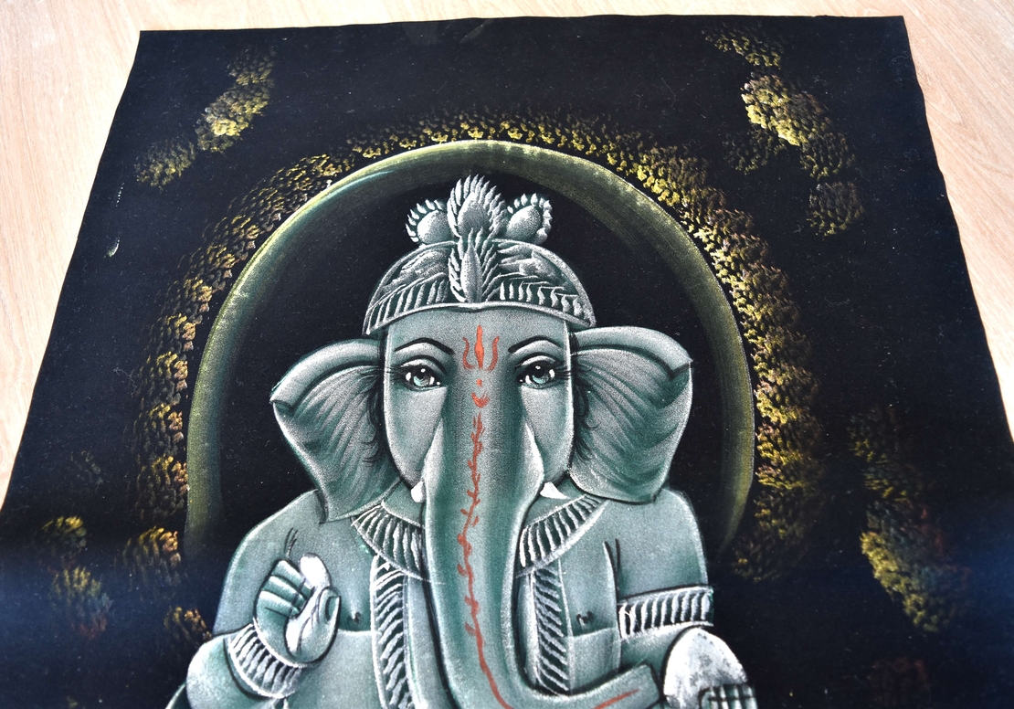 Hand Painted on black canvas 