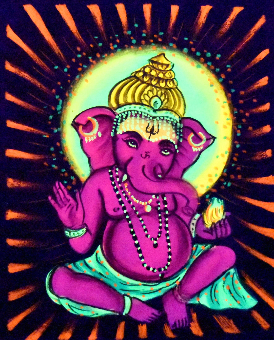 Handmade UV Painting ''Ganesha''