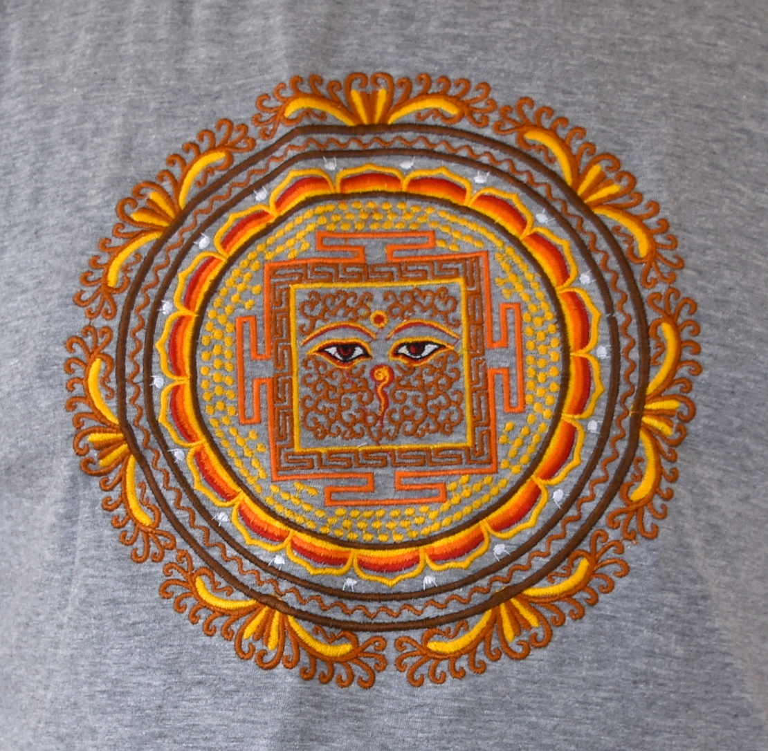 Eyes of Buddha Handmade Embroidery T-shirt