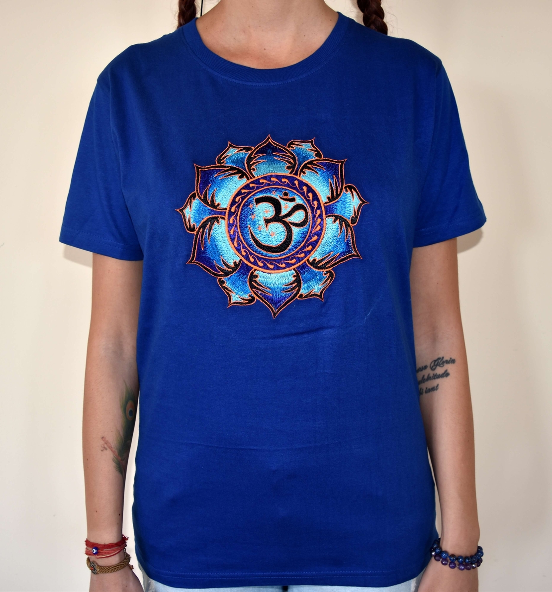 Lotus with OM Embroidery T-shirt