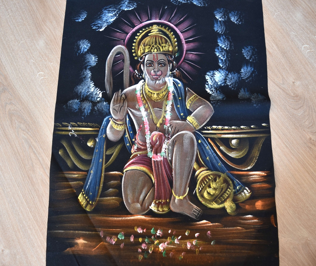 Hand Painted on black canvas 