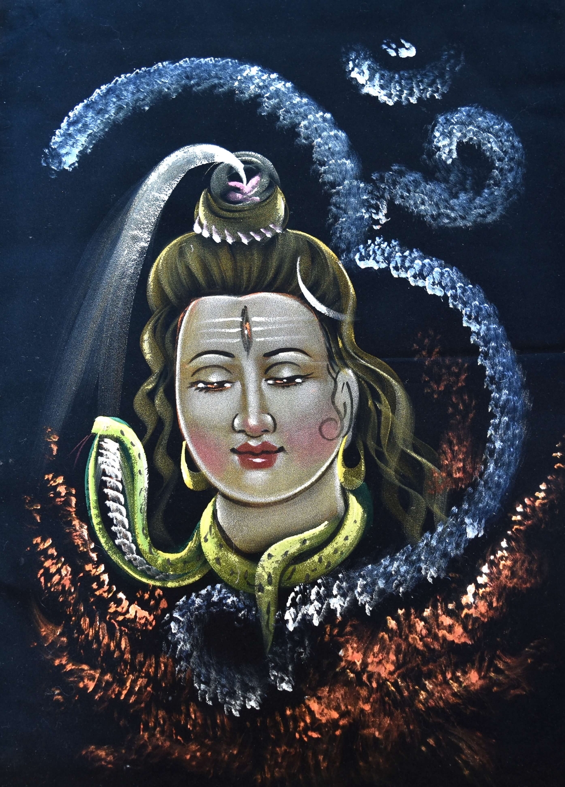 Hand Painted on black canvas 