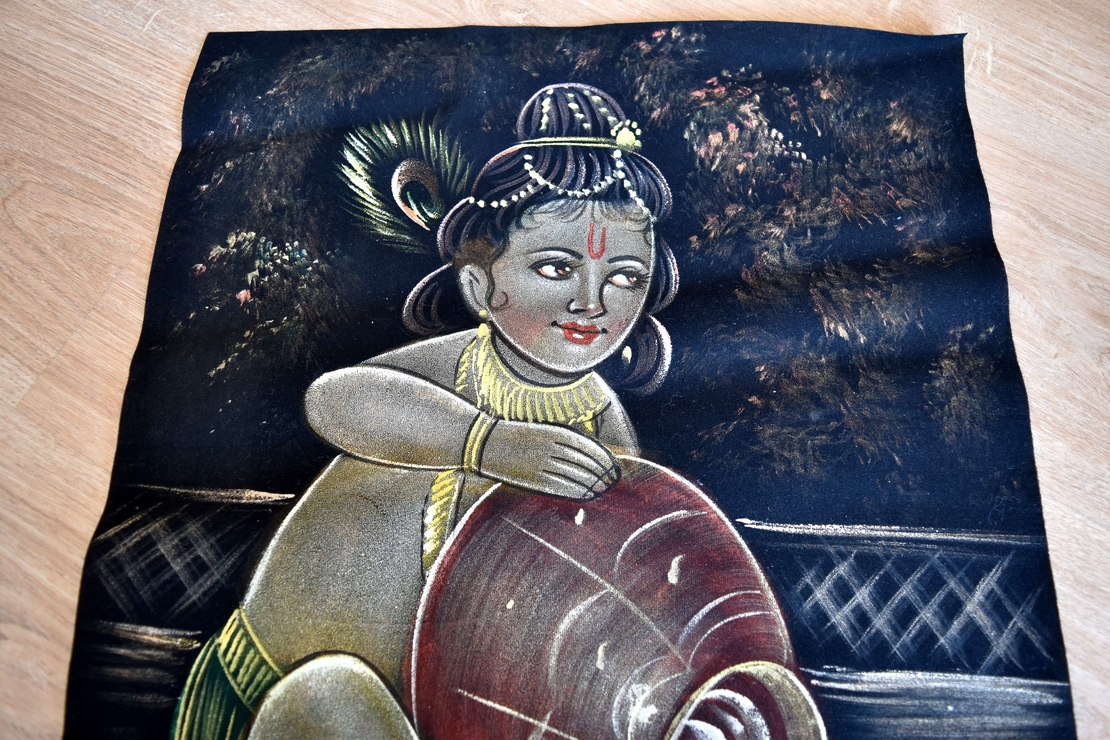 Hand Painted on black canvas 