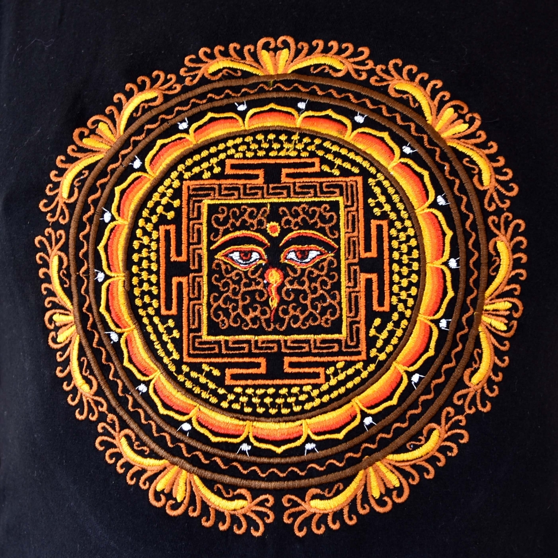 Eyes of Buddha (handmade embroidery T-shirt)