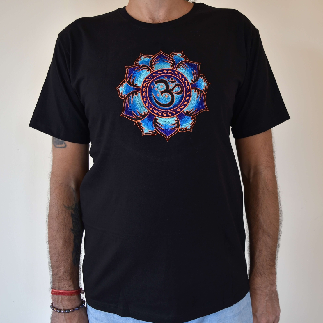 Lotus with OM Embroidery T-shirt