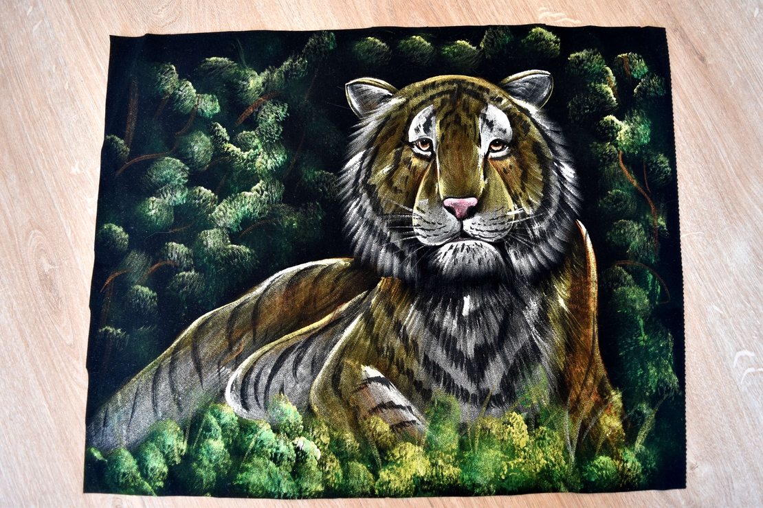 Hand Painted on black canvas 