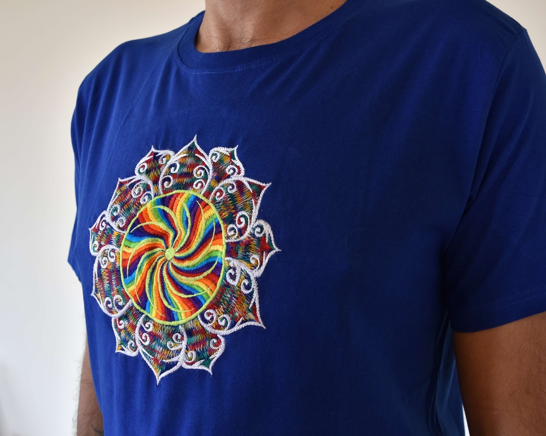 Rainbow Sun Embroidery T-shirt