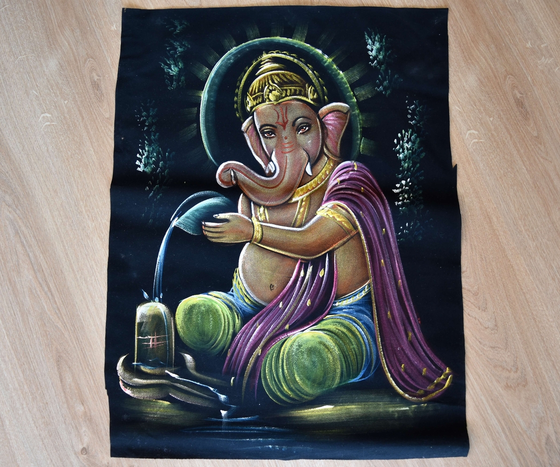 Hand Painted on black canvas 