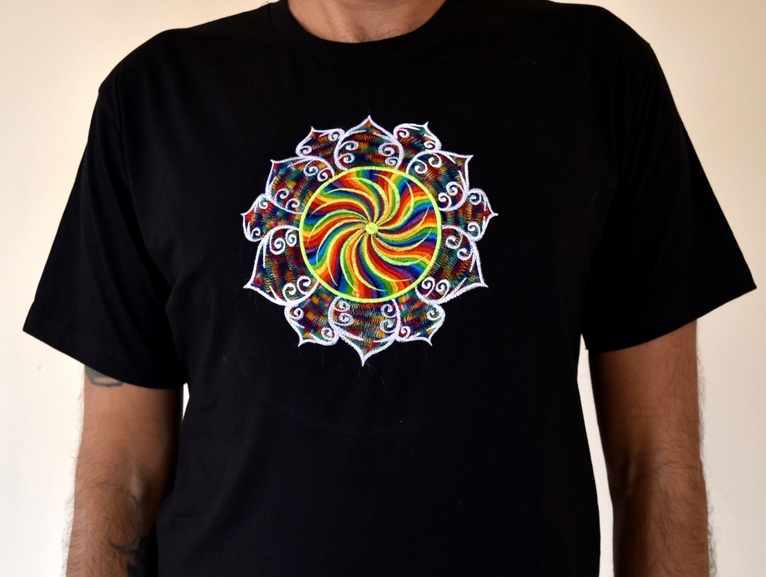 Rainbow Sun Embroidery T-shirt