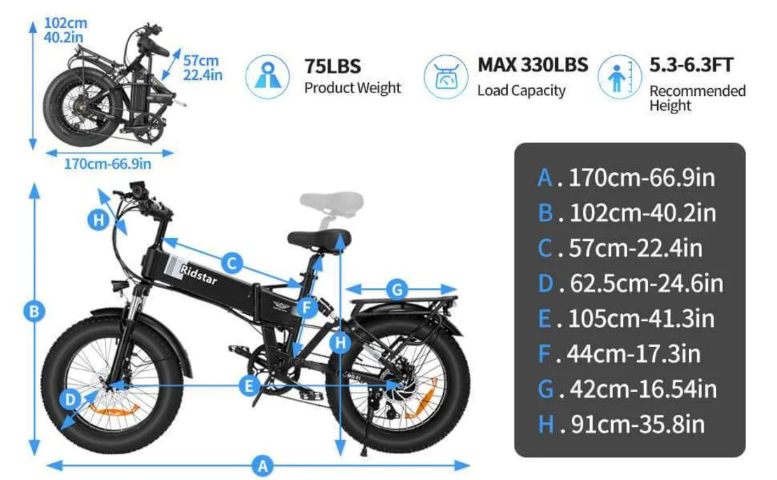 Електрически велосипед Ridstar H20