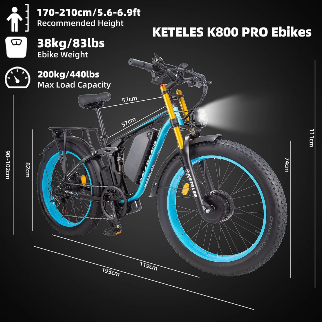 Електрически велосипед Keteles K800 Pro