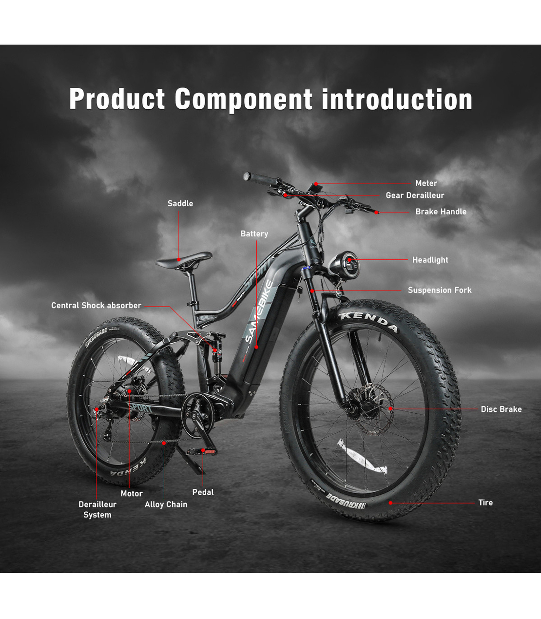 Електрически велосипед Samebike RS-A08