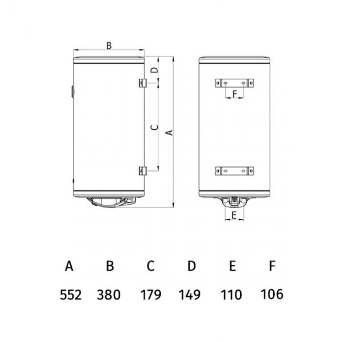 Вертикален бойлер Tedan Standard BT 30 inox - неръждаем