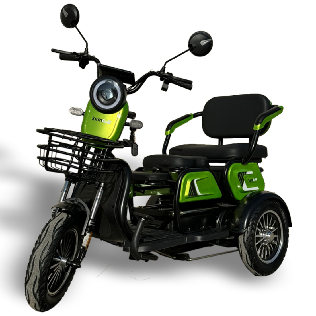 Електрическа двуместна триколка С1 | Зелена, 1500W, 48/20Аh