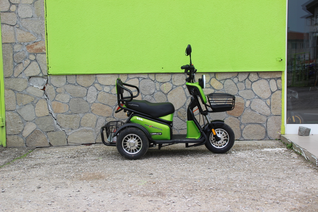 Двуместна електрическа триколка MaxMotors Pudding 1800W-48V-20Ah GREEN
