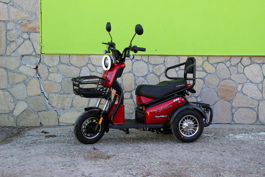 Двуместна електрическа триколка MaxMotors Pudding 1800W-48V-20Ah RED