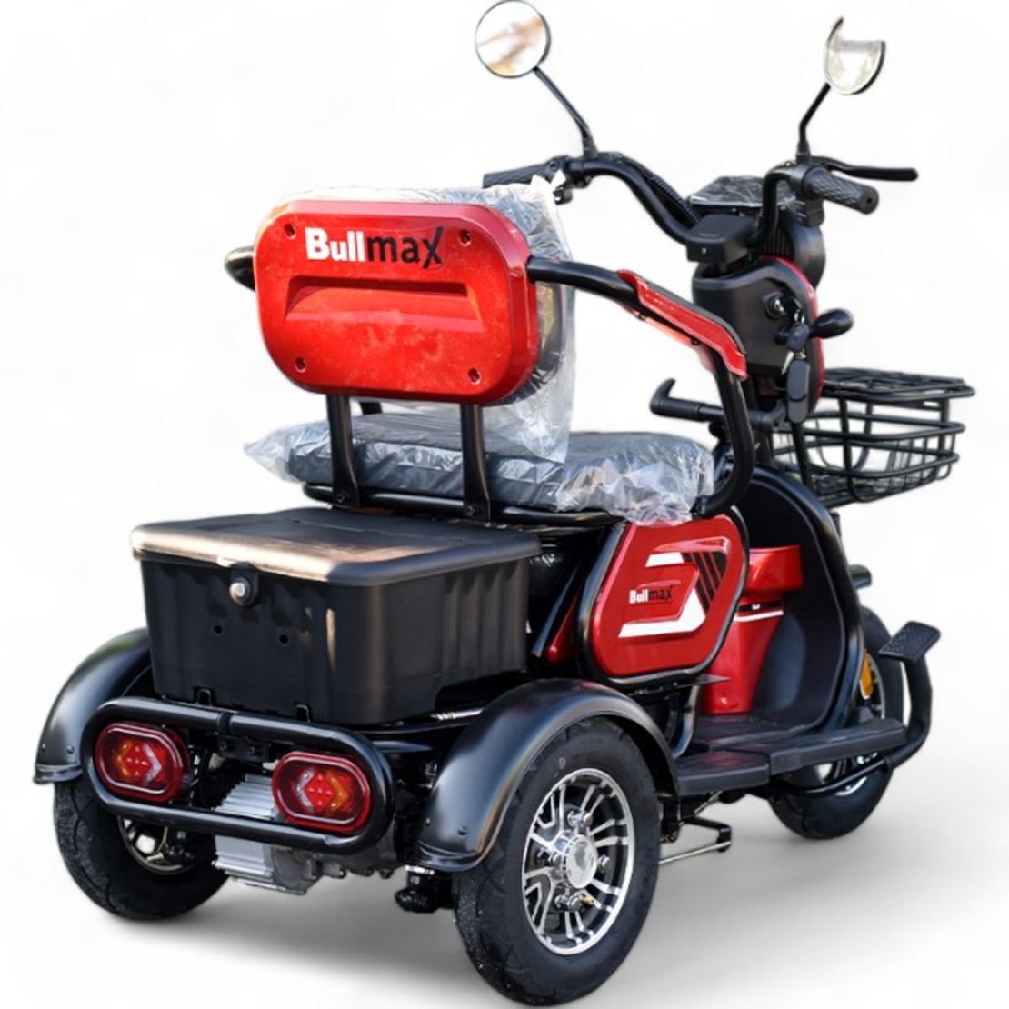 Електрическа двуместна триколка С1 | Червена, 1500W, 48/20Аh
