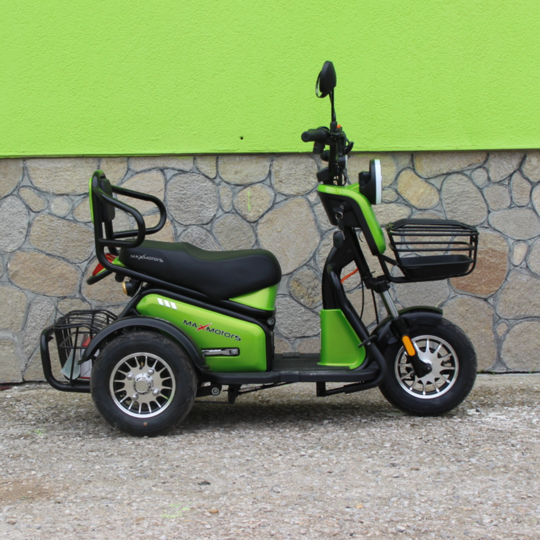 Двуместна електрическа триколка MaxMotors Pudding 1800W-48V-20Ah GREEN