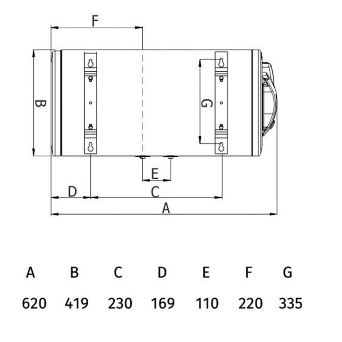 Хоризонтален бойлер Tedan Standard BT 50 inox ХД - неръждаем