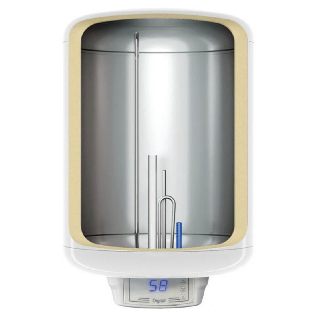 Вертикален бойлер Tedan Digital Pro Inox 80 3kW - неръждаем