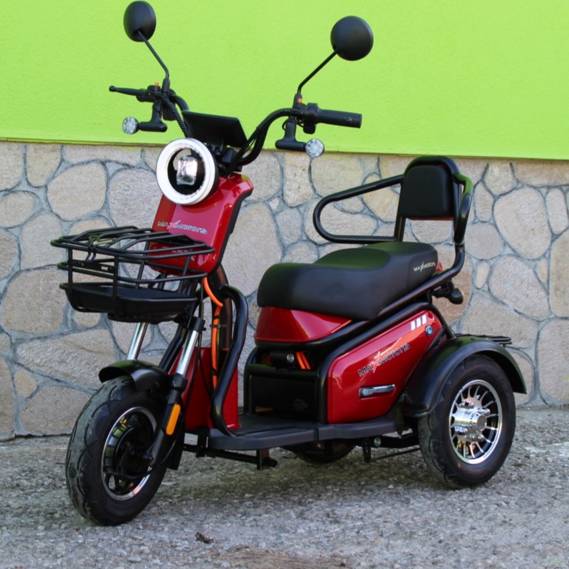 Двуместна електрическа триколка MaxMotors Pudding 1800W-48V-20Ah RED