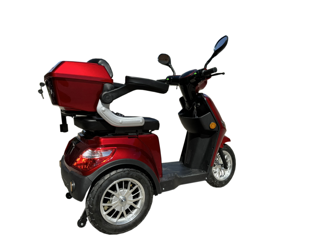 Електрическа триколка В1 | Червена, 1500W, 5 батерии, 2024