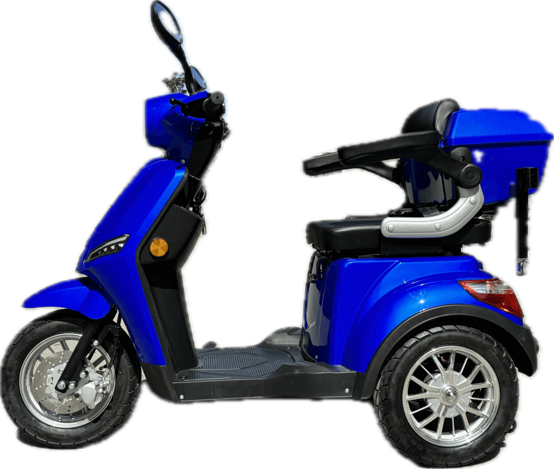 Електрическа триколка В1 | Синя, 1500W, 5 батерии, 2024