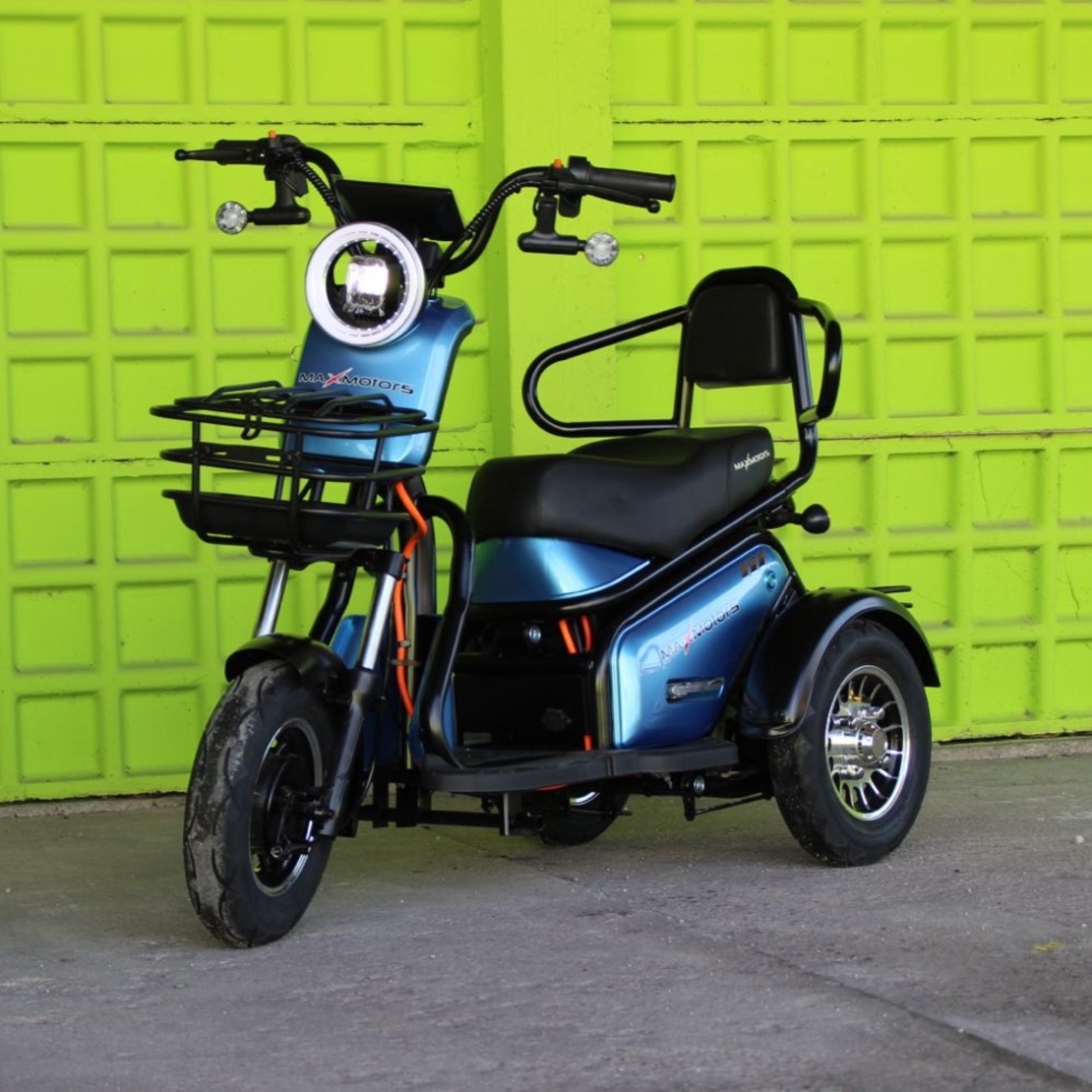 Двуместна електрическа триколка MaxMotors Pudding 1800W-48V-20Ah-BLUE