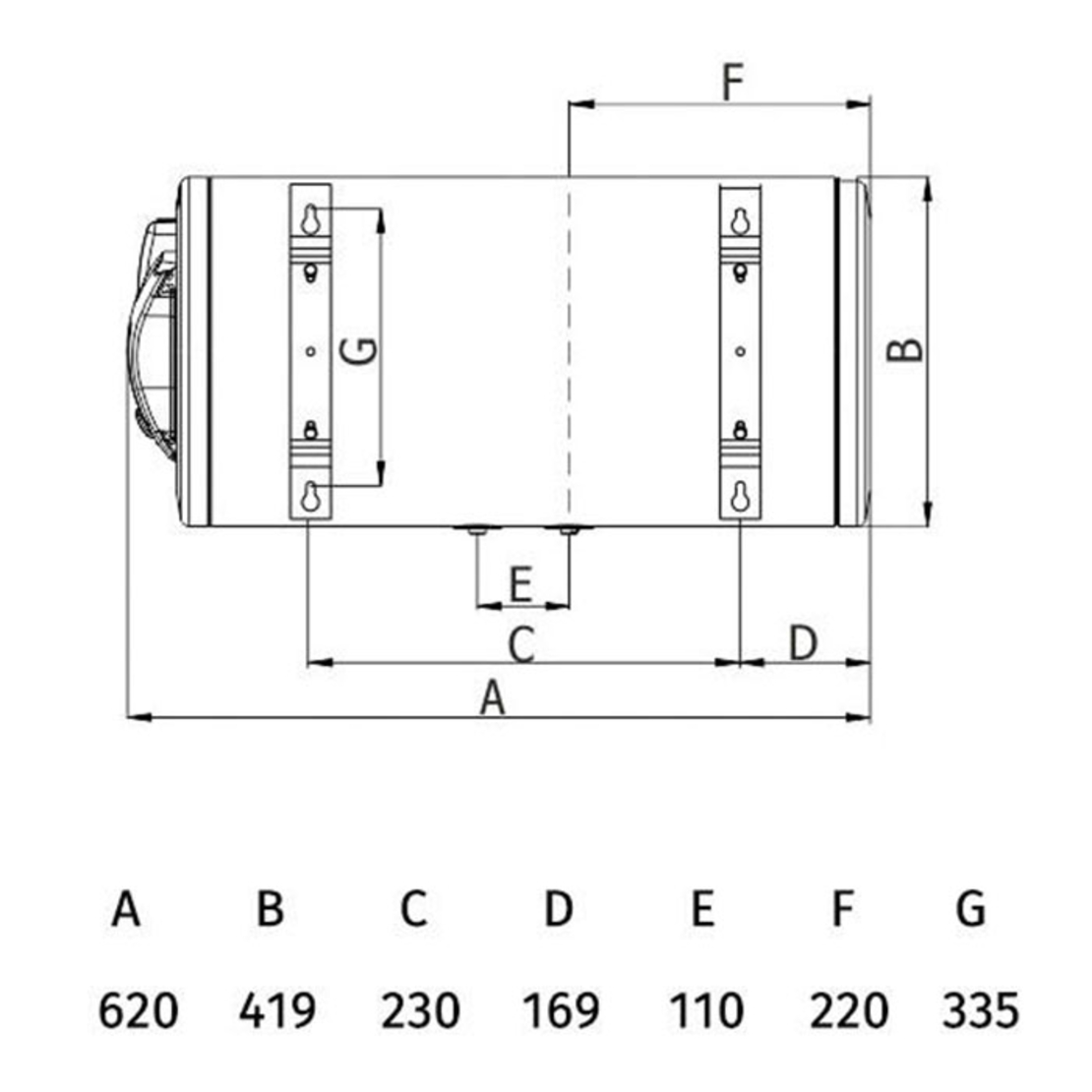 Хоризонтален бойлер Tedan Standard BT 50 inox ХЛ - неръждаем