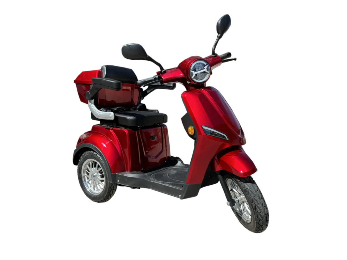 Електрическа триколка В1 | Червена, 1500W, 5 батерии, 2024