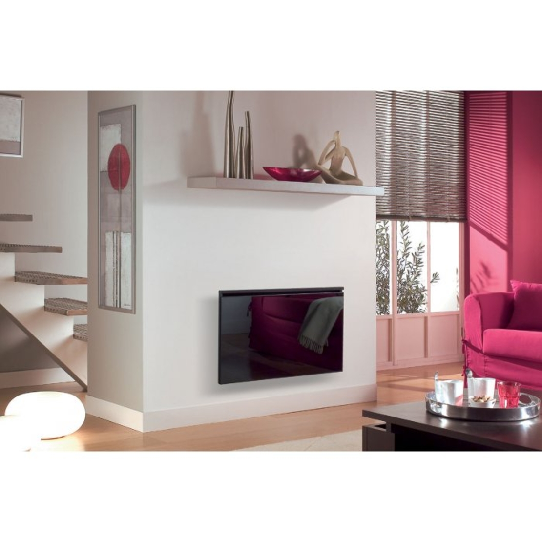 Стъклен лъчист конвектор Airelec Glassance Smart ECOcontrol 2000W, Електронен термостат