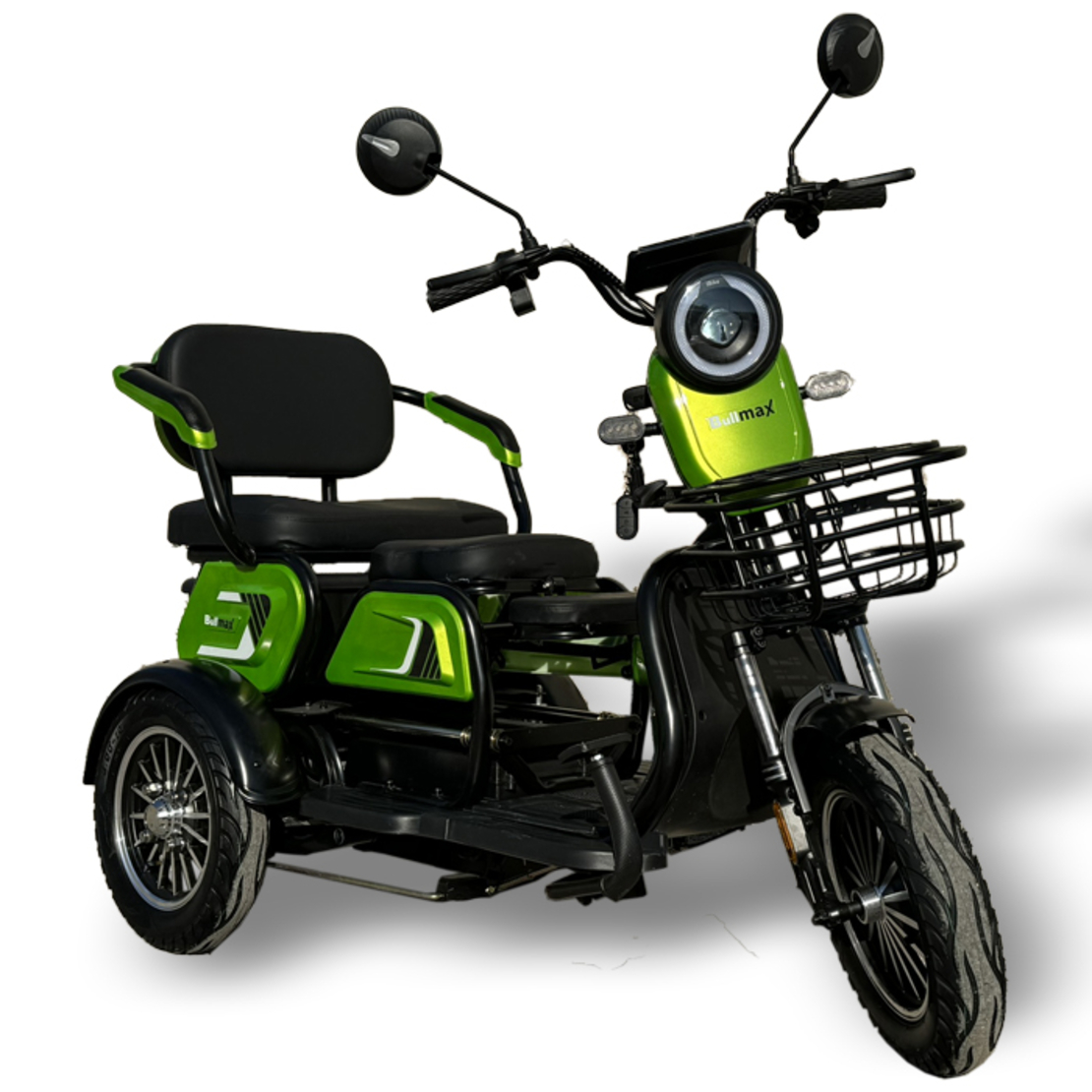 Електрическа двуместна триколка С1 | Зелена, 1500W, 48/20Аh