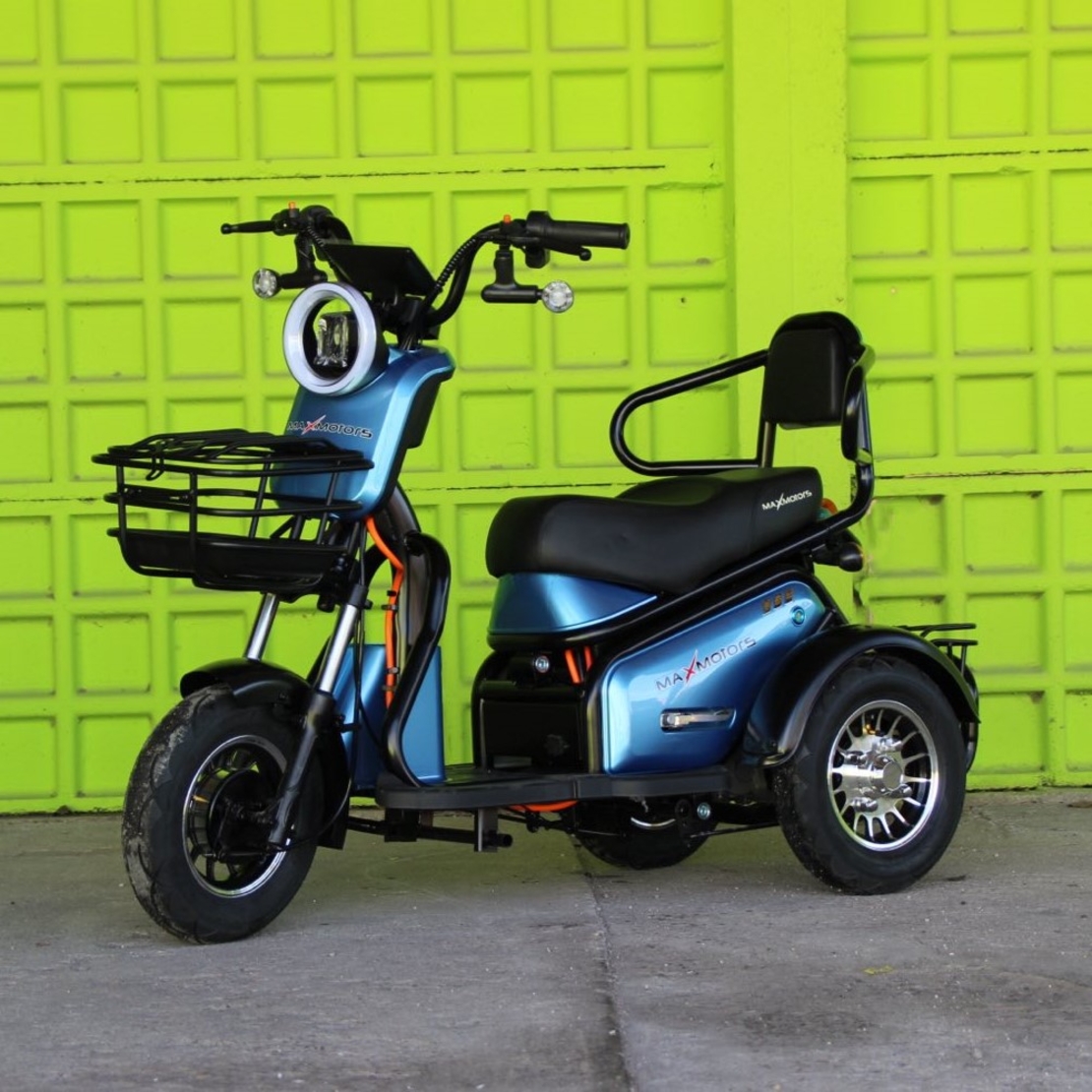 Двуместна електрическа триколка MaxMotors Pudding 1800W-48V-20Ah-BLUE