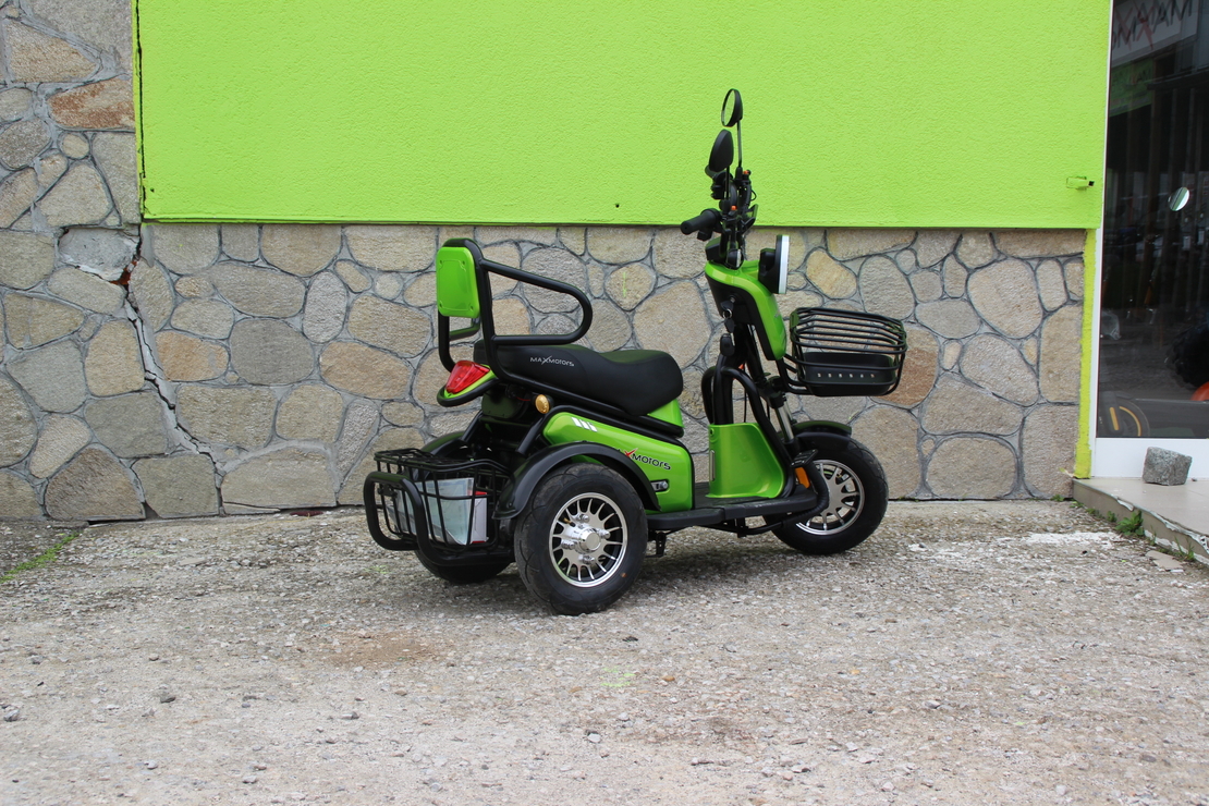 Двуместна електрическа триколка MaxMotors Pudding 1800W-48V-20Ah GREEN