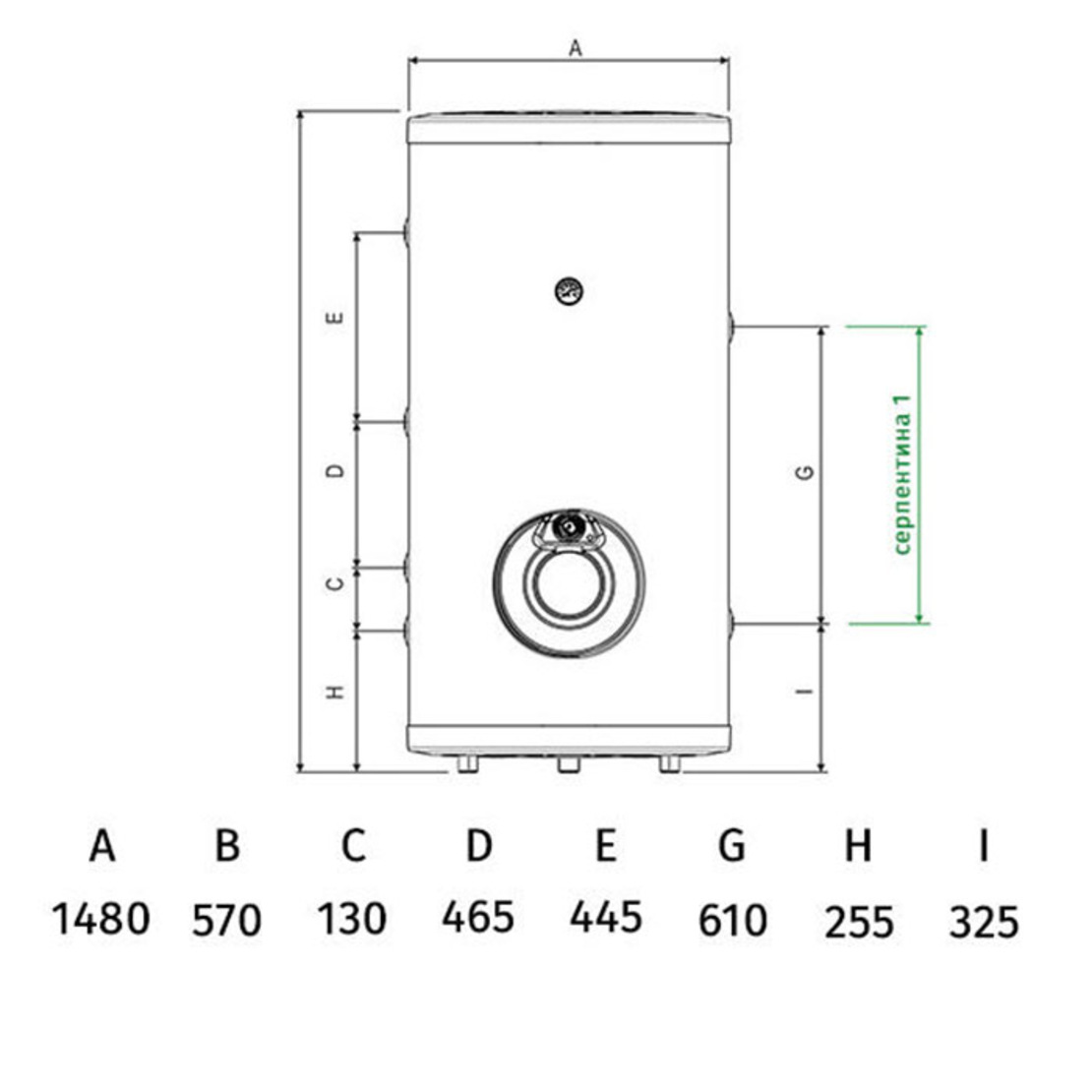Стоящ бойлер Tedan Comby inox BT 160л, 3kW - неръждаем със серпентина