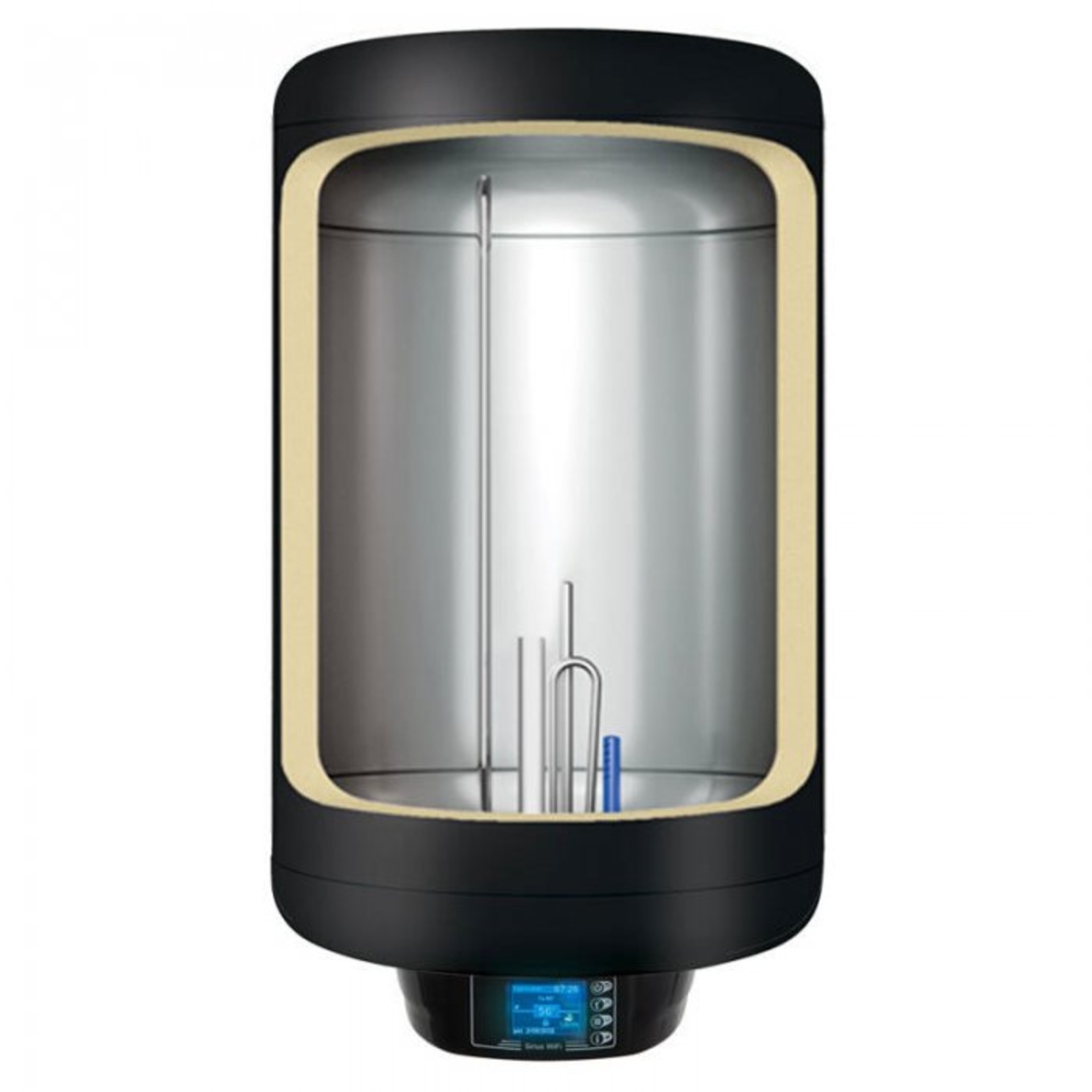 Вертикален бойлер Tedan Sirius 80 Black inox 2kW, WiFi  - неръждаем